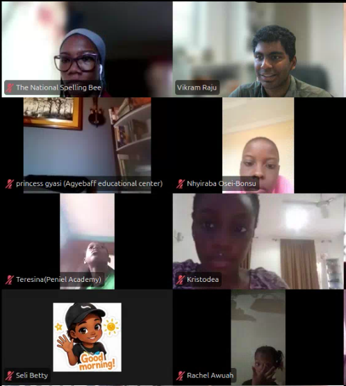 Placeholder: Vikram with students